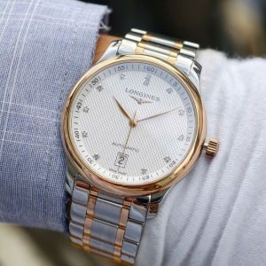 Longines Master Trắng Demi vàng hồng 18k Diamond 38.5mm 8