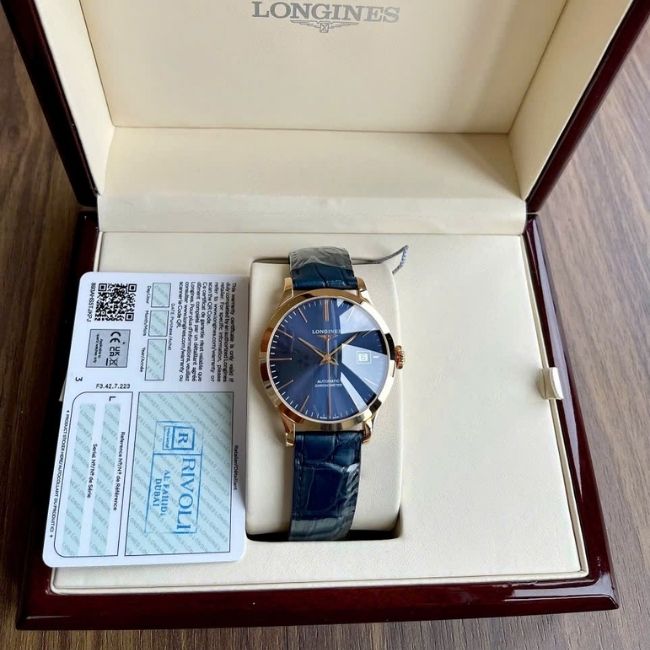 Longines Record 18k 38.5mm Dial xanh dương Caliber L888 1 Longines Record 18k 38.5mm Dial xanh dương Caliber L888 1