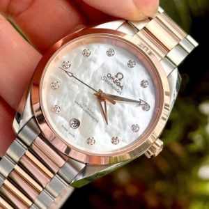 Omega Aqua Terra 150M Demi sedna gold 18K MOP 2