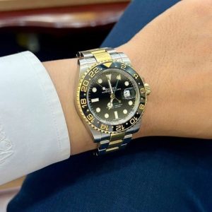 Rolex 116713 GMT demi 18k 40mm Mặt đen 3