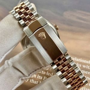 Rolex 126281 xà cừ trắng cọc hạt niềng kim zin size 36mm 5