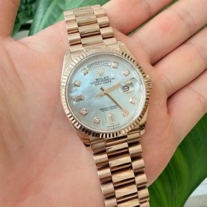 Rolex 128235 MOP 36mm 18k Full Gold 3