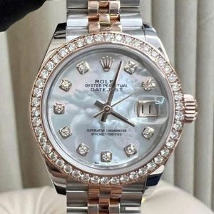 Rolex 279381 MOP 28 demi hồng kim zin Dial khảm trai 2