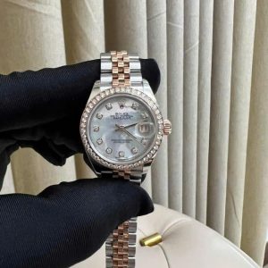 Rolex 279381 MOP 28 demi hồng kim zin Dial khảm trai 3