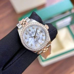Rolex 279381 MOP 28 demi hồng kim zin Dial khảm trai 4