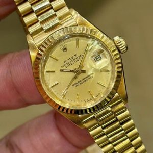 Rolex 6917 Lady-Datejust 26mm 18K Yellow Gold Champagne Index Dial 1