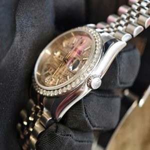 Rolex Datejust 116244 36mm Dial họa tiết sóng hồng Jubilee 4