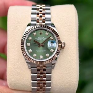 Rolex Lady-Datejust 28 Dial xanh ô-liu Diamond 18k 2