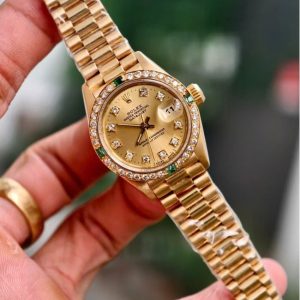 Rolex Lady-Datejust 69178 độ niềng kim 18k Yellow Gold 26mm 1