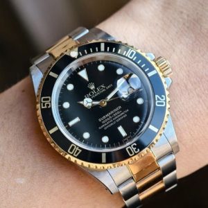Rolex Sub Black 16613LN demi vàng 7