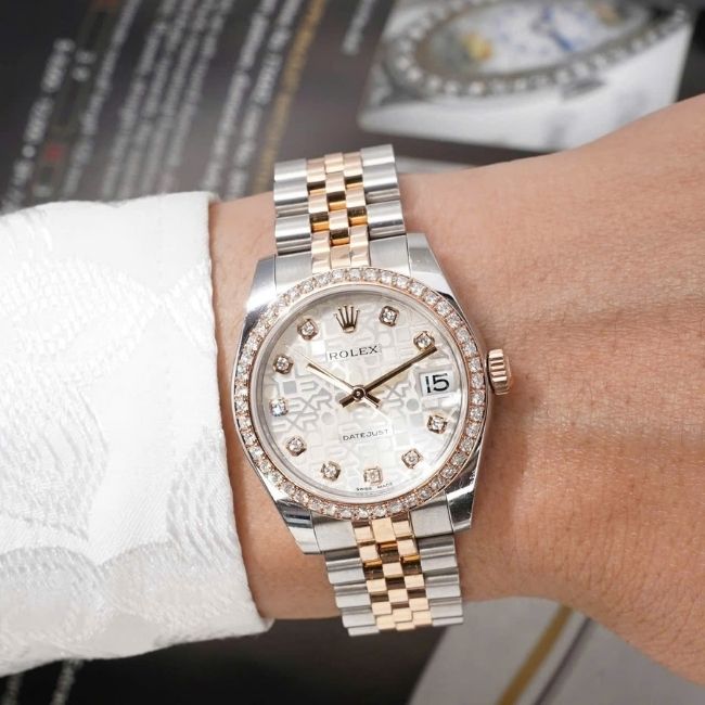 Rolex nữ vi tính 178271 demi hồng 31mm Vành Diamond 2 Rolex nữ vi tính 178271 demi hồng 31mm Vành Diamond 2