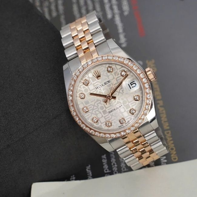 Rolex nữ vi tính 178271 demi hồng 31mm Vành Diamond 4 Rolex nữ vi tính 178271 demi hồng 31mm Vành Diamond 4