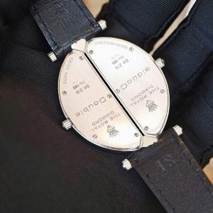 THE ROYAL DIAMOND DOUBLE BA 218 LADY WRISTWATCH 18K WHITE GOLD BLACK & WHITE DIAMONDS 6