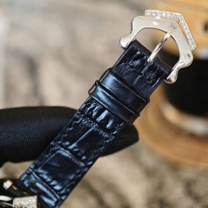 THE ROYAL DIAMOND DOUBLE BA 218 LADY WRISTWATCH 18K WHITE GOLD BLACK & WHITE DIAMONDS 7