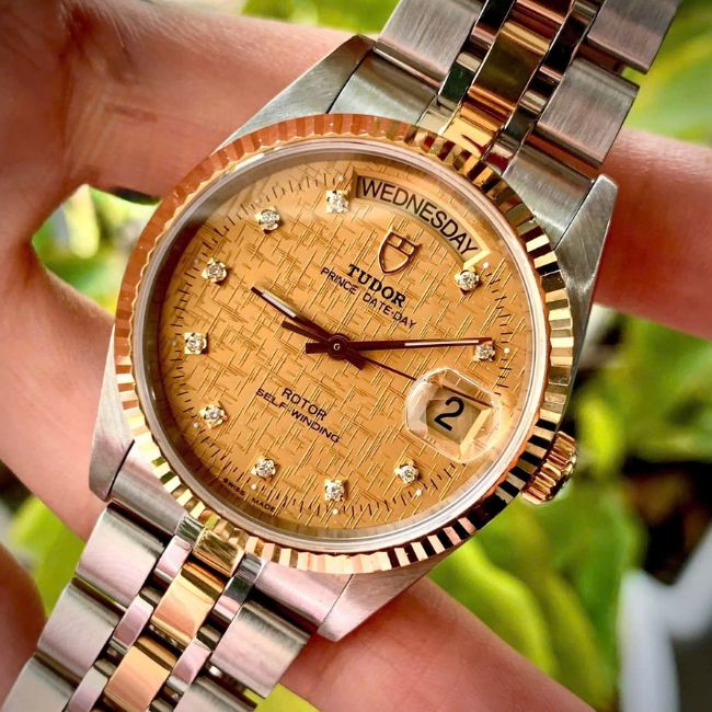 Tudor Prince Date Day Diamond Demi 18k Champagne Dial 36mm 1 Tudor Prince Date Day Diamond Demi 18k Champagne Dial 36mm 1
