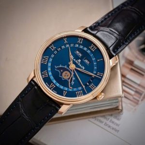Blancpain Villeret 6654 Moonphase Complete Calendar 40mm Blue Dial 4