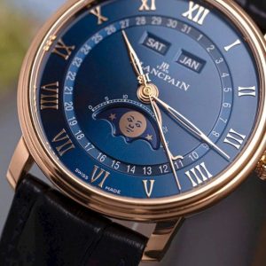 Blancpain Villeret 6654 Moonphase Complete Calendar 40mm Blue Dial 5