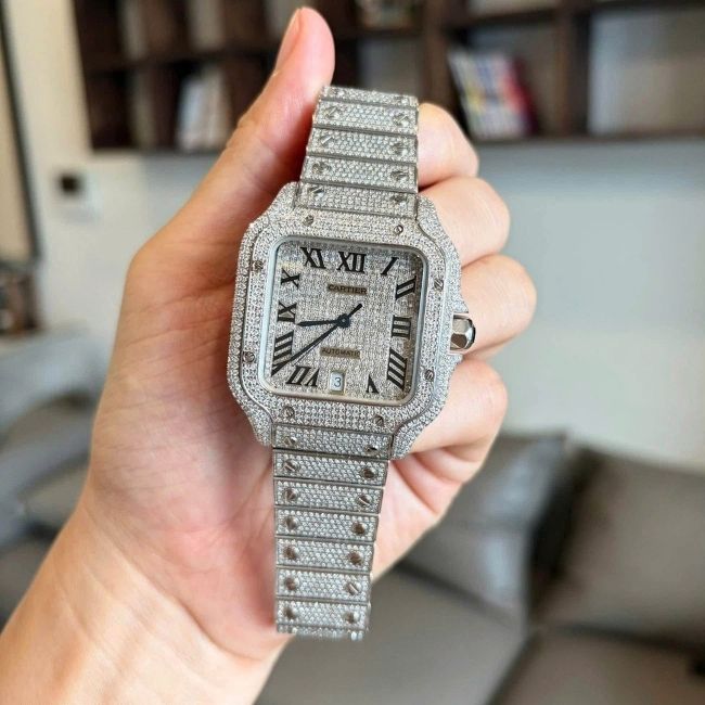 Cartier Santos Size L Up full Diamond 5 Cartier Santos Size L Up full Diamond 5