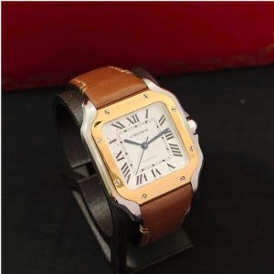 Cartier Santos W2SA0016 Demi size M bản dây da 3
