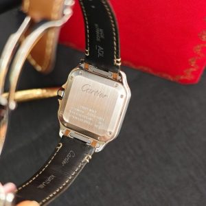 Cartier Santos W2SA0016 Demi size M bản dây da 4