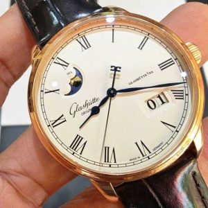 Glashutte trăng sao Big Date Vàng hồng 18k 2