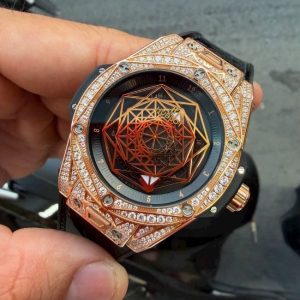 Hublot Big Bang Sang Blue King Gold Full Diamond 2