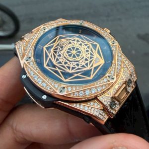 Hublot Big Bang Sang Blue King Gold Full Diamond 5