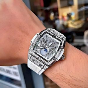 Hublot Spirit of Big Bang Moonphase Titanium White Pavé 647.NE.2070.RW.1604 5