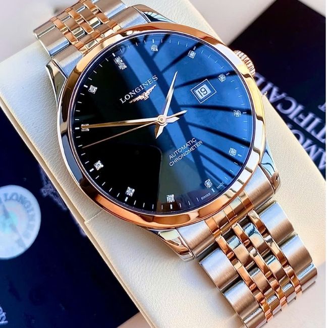 Longines Record Black Diamond Demi 18k 4 Longines Record Black Diamond Demi 18k 4