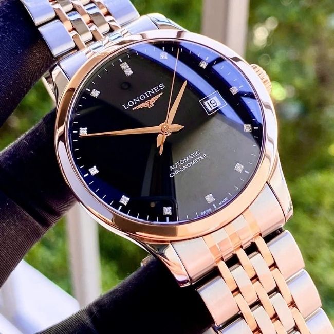 Longines Record Black Diamond Demi 18k 8 Longines Record Black Diamond Demi 18k 8