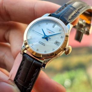 Longines Record L2.320.5.87.2 26mm MOP Diamond Demi 18k 5