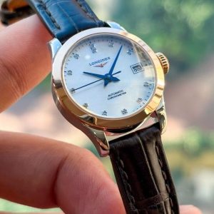 Longines Record L2.320.5.87.2 26mm MOP Diamond Demi 18k 6