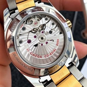 Omega Aqua Terra 38.5mm demi vàng 18k Dial vân gỗ 3