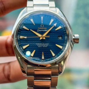 Omega Aqua Terra Blue Master 41.5mm - kim cọc vàng 18k 6