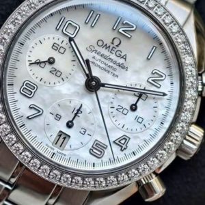 Omega Speedmaster MOP trắng - Niềng kim cương 38mm 3