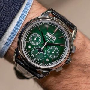 Patek Philippe Grand Complications 5270P MoonPhase Vạn niên Green Lacquered Dial 3