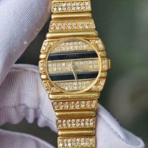 Piaget Polo Lady 18K Yellow Gold Full Diamond Quartz 4