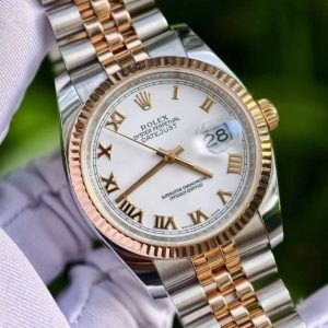 Rolex 116231 demi hồng 18k - Mặt men - cọc la mã 6