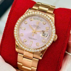 Rolex 118205 Custom Diamond Dial Pink 18K Rose 2
