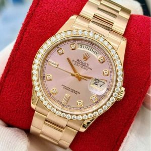 Rolex 118205 Custom Diamond Dial Pink 18K Rose 4