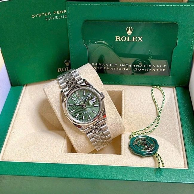 Rolex 126200 36mm Lá Cọ Olive Green Palm Motif 1 Rolex 126200 36mm Lá Cọ Olive Green Palm Motif 1