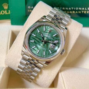 Rolex 126200 36mm Lá Cọ Olive Green Palm Motif 2