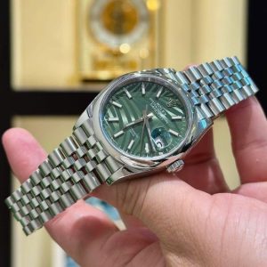Rolex 126200 36mm Lá Cọ Olive Green Palm Motif 4