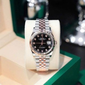 Rolex 126231 mặt số đen - Demi hồng 18k Diamond 1