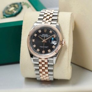 Rolex 126231 mặt số đen - Demi hồng 18k Diamond 3