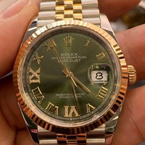Rolex 126233 Olive Green - cọc số Roman Diamond _VI-IX_ dây Jubilee 7