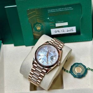 Rolex 128235 xà cừ trắng Diamond 18k 1