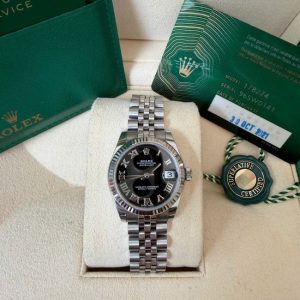 Rolex 178274 31mm Black Dial Diamond Cọc số la mã 1