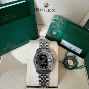 Rolex 178274 31mm Black Dial Diamond Cọc số la mã 2