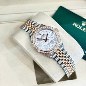 Rolex 278241 31mm lên vành kim - Silver Floral Motif 2